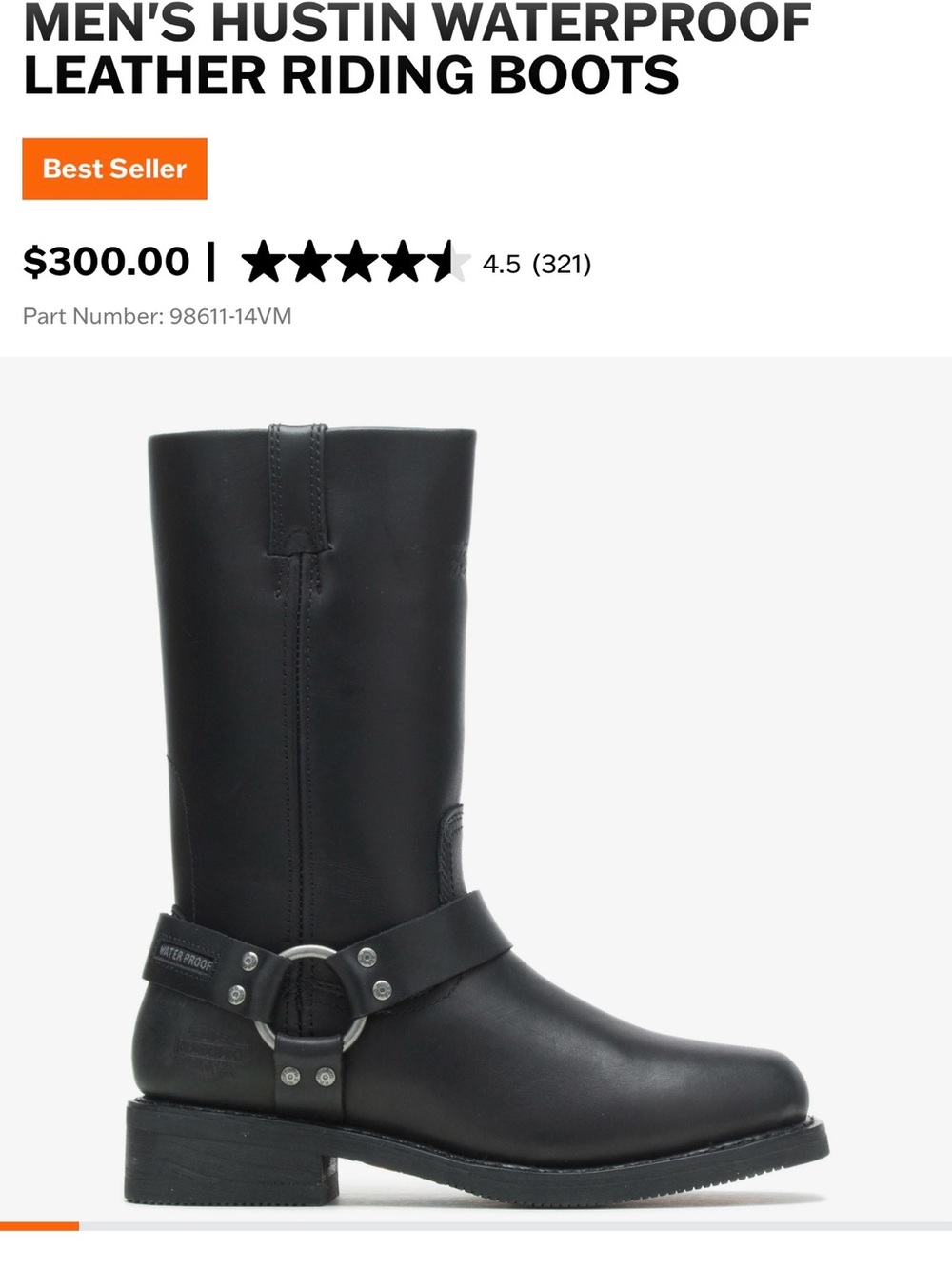 MEN'S HUSTIN WATERPROOF LEATHER RIDING BOOTS